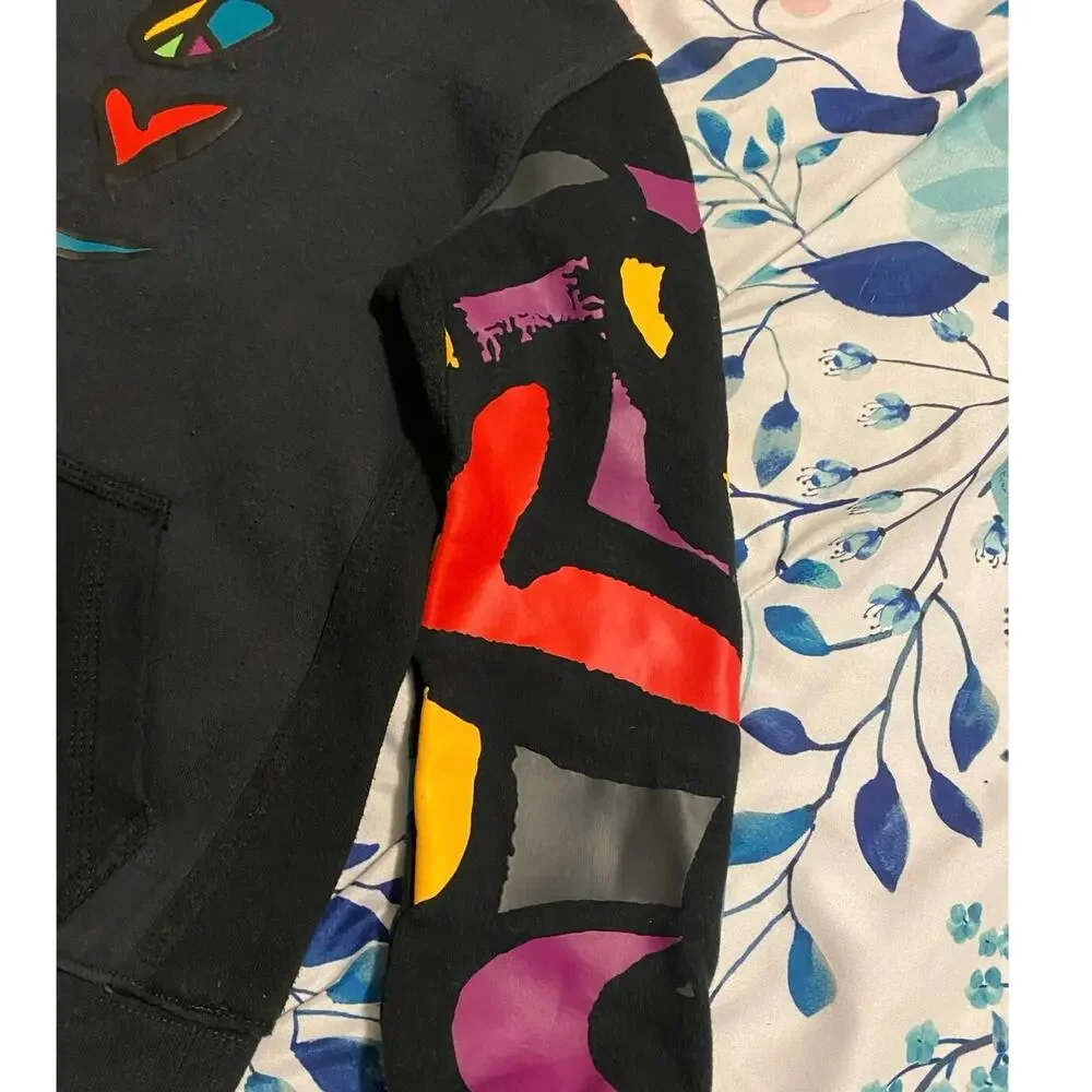 Youth NIKE‎ Black Peace Love Nike Swoosh Basketball Pullover Hoodie size  M 6